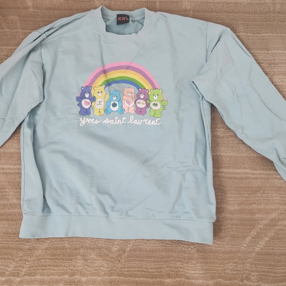 Mega Yacht Yves Saint Laurent YSL Care Bears Blue Crewneck Sweater XXL